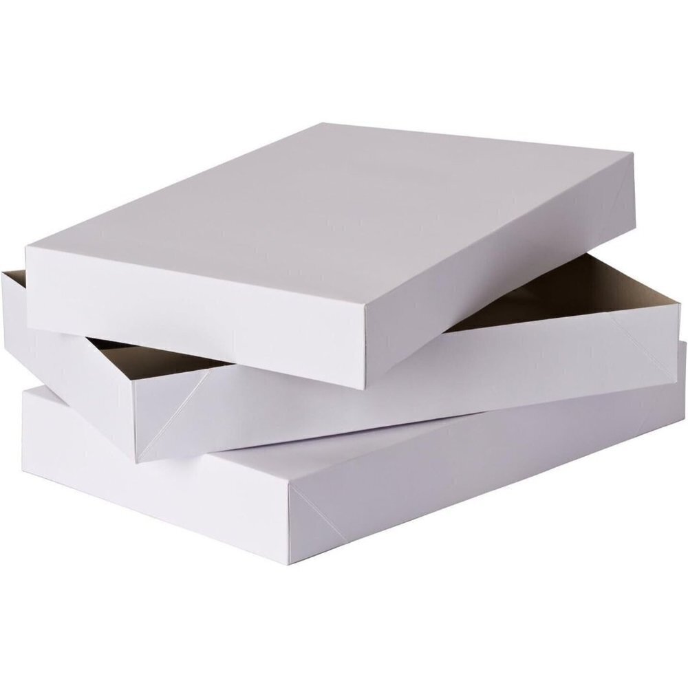 2 Deep Robe‎ White Gift Boxes, 17 x 11 x 3.5 Inches